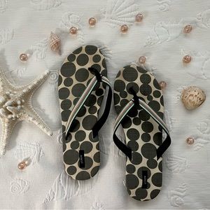 J.Crew Thin Stripe Grosgrain Summer Flip Flops NWOT Size 11